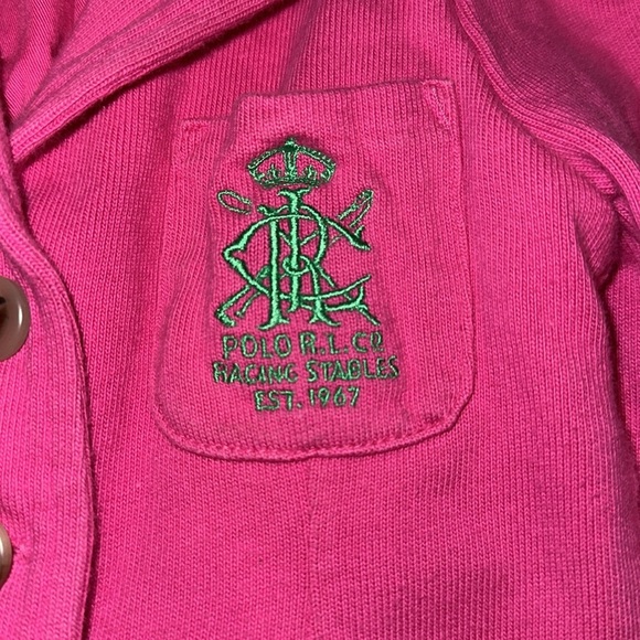Ralph Lauren Girls Cotton Blend Blazer Pink Green Embroidered size 3t - Picture 3 of 4